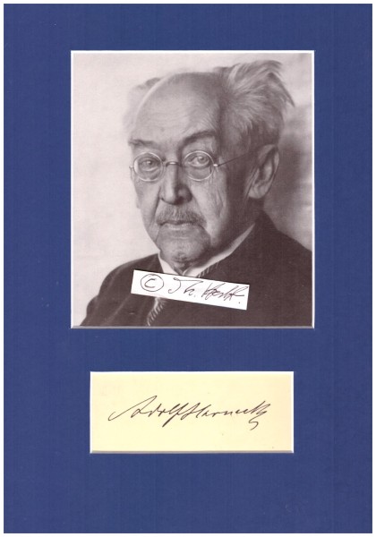 ADOLF VON HARNACK (1851-1930) Professor Dr., bedt. ev. Theologe, Präsident der Kaiser-Wilhelm-Gesellschaft zur Förderung der Wissenschaften (heute: Max-Planck-Gesellschaft), Patristiker, Autor