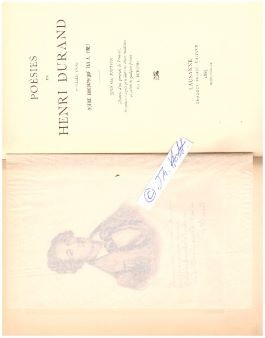 (HENRI DURAND, 1818.42, poète suisse francophone du XIXe siècle) A. Vinet, L. Durand