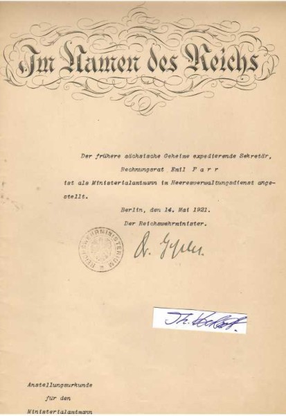 OTTO GEßLER (1875-1955) 1920-28 Reichswehrminister, nach dem Attentat auf Adolf Hitler am 20.7.1944 verhaftet u. bis Kriegsende im Konzentrationslager interniert, 1950-52 Präsident Deutsches Rotes Kreuz