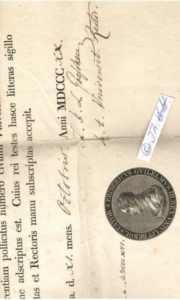 JOHANN FRIEDRICH LUDWIG GOESCHEN (1778-1837) deutscher Rechtswissenschaftler, ab 1813 Professor der Rechte an der Universität Berlin, 1820 als Rektor der Universität