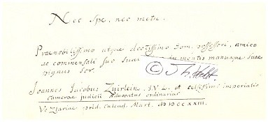 JOHANN JAKOB ZWIERLEIN (1699-1772) deutscher Jurist, 1735 von Kurhannover zum Rat und zweiten Agenten ernannt und mit der Vollmacht zur Führung sämmtlicher Staatsprozesse ausgestattet, 1755 Hofrat. Vom Fürstenhaus zu Schwarzburg-Sondershausen erhielt Zwierlein eine Erhebung zum kaiserlichen Pfalzgrafen, außerdem von den Fürsten von Anhalt-Bernburg die Ernennung zum Wirklichen Geheimen Rat. Durch den Kaiser wurde er am 24. Februar 1752 in den erblichen Adelsstand erhoben. Zudem wurde zu seinem Gedenken eine Silbermünze mit Bildnis und Wappen geprägt.