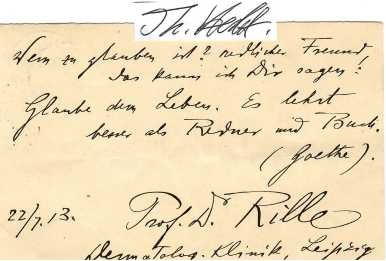 JOHANN HEINRICH RILLE (1864–1956) Professor Dr.med., österreichischer Dermatologe und Venerologe. 1922 war er der Erste, der die charakteristischen Merkmale einer Erkrankung beschrieb, die später als ichthyosis linearis circumflexa (Rille-Comél-Krankheit) bekannt wurde. / Austrian dermatologist-Copy