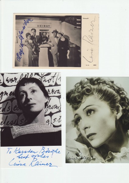 LUISE RAINER (1910-2014) deutsche Schauspielerin jüdischer Herkunft, 1935 in USA emigriert, 2 OSCAR's 1937 ( Der große Ziegfeld) und 1938 (Die gute Erde), verheiratet mit Drehbuchautor Clifford Odets