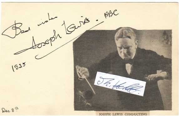 JOSEPH LEWIS (1878-1954) englischer Dirigent / assistant conductor with the City Of Birmingham Symphony Orchestra, before following Sir Adrian Boult to the BBC Symphony Orchester in 1931
