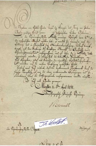 ERNST VON BERNUTH (1779-1847) deutscher Jurist. 1807 war er Justizdirektor in Münster und von 1815 bis 1839 war er dort auch als Stadt- und Landgerichtsdirektor tätig. 1839 war er Oberlandesgerichtsrat beim Oberlandesgericht Hamm.