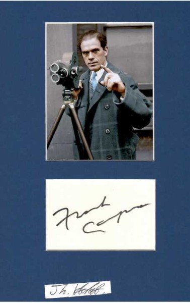 FRANK CAPRA (1897-1991) US-amerikanischer Filmregisseur, Produzent und Autor italienischer Herkunft. Er zählte zu den erfolgreichsten Starregisseuren seiner Generation., 3 OSCARS 1935: Auszeichnung als Bester Regisseur für Es geschah in einer Nacht 1937: Auszeichnung als Bester Regisseur für Mr. Deeds geht in die Stadt 1939: Auszeichnung als Bester Regisseur für Lebenskünstler