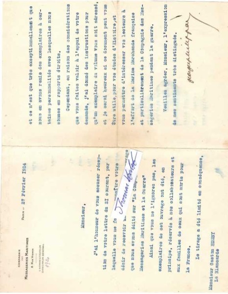 GEORGES PHILIPPAR (1883-1959) französischer Reeder und Autor / 1912 trat er der Firma Messageries Maritimes bei und wurde 1925 deren Präsident und CEO. Er hat außerdem eine Reihe von Artikeln und literarischen Werken veröffentlicht. / French shipbuilder-Copy
