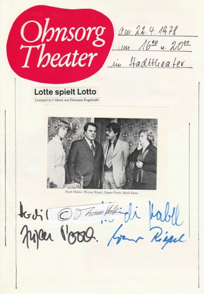 OHNSORG THEATER (Heidi Kabel, Heidi Mahler, Jürgen Pooch, Werner Riepel)