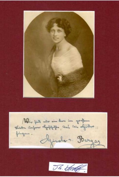 GISELA VON BERGER (1878-1961) österreichische Schriftstellerin, Dichterin und Journalistin in Wien, Nichte des Schauspiel-Direktors Alfred von Berger