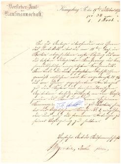 KAUFMANNSCHAFT KÖNIGSBERG i.Pr. 1875
