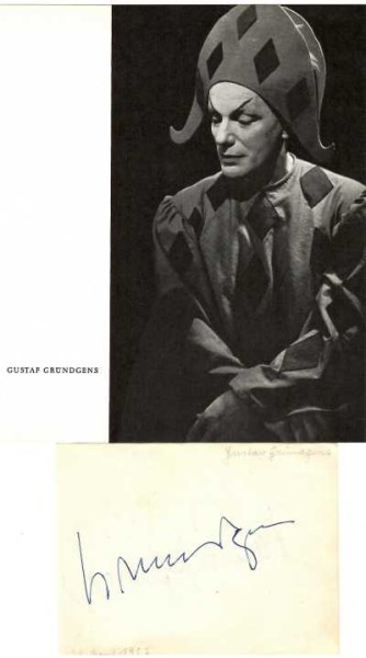 GUSTAF GRÜNDGENS (1899-1963) deutscher Schauspieler, Chansonnier, Regisseur und Intendant