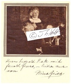 NINA GRIEG (geb. Nina Hagerup, 1845-1935) dänisch-norwegische Sängerin (Sopran), Gesangslehrerin und Pianistin. Sie war eine Cousine und die Ehefrau Edvard Griegs.
