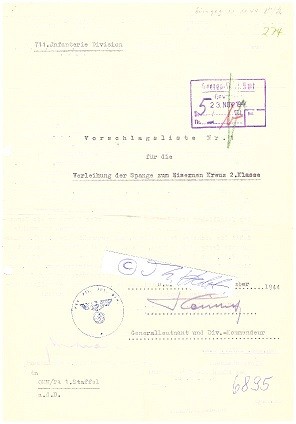 OTTO-MAXIMILIAN HITZFELD (1898-1990) deutscher General, Ritterkreuz mit Eichenlaub und Schwertern