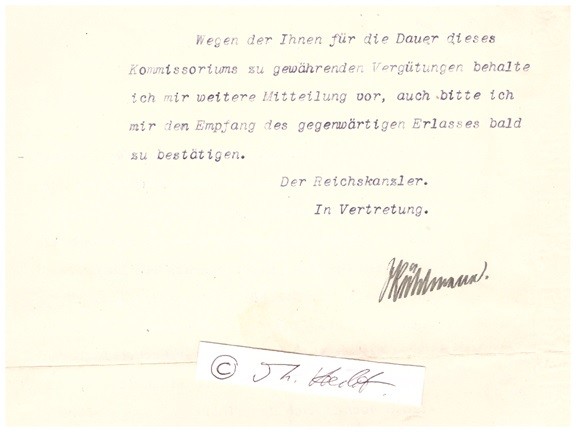 RICHARD VON KÜHLMANN (1873-1948) deutscher Diplomat und Industrieller. Bekannt wurde er vor allem als Staatssekretär im Auswärtiges Amtes des Kaiserreichs während des Ersten Weltkrieges (August 1917 bis Juli 1918) sowie als Verhandlungsführer der deutschen Delegation bei den Verhandlungen zum Friedensvertrag von Brest-Litowsk, die den Krieg zwischen Deutschland und Sowjetrussland im März 1918 beendeten.