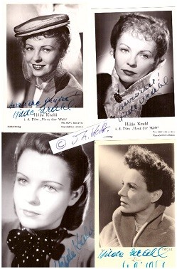 HILDE KRAHL (1917-99) österreichische Schauspielerin und Regisseurin, verheiratet mit Regisseur Wolfgang Liebeneiner, u.a. in Der Postmeister mit Heinrich George (1940) und als Bertha von Suttners, der ersten Friedensnobelpreisträgerin, in Herz der Welt (1952)