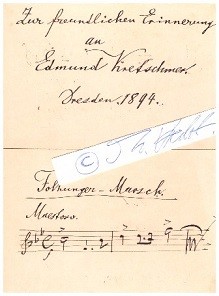 EDMUND KRETSCHMER (1830-1908) deutscher Komponist und Organist, Hofkirchenkomponist, Professor, schrieb die seinerzeit erfolgreichen Opern DIE FOLKUNGER und HEINRICH DER LÖWE