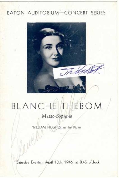 BLANCHE THEBOM (1915-2010) US-amerikanische Opernsängerin / American operatic mezzo-soprano, voice teacher, and opera director