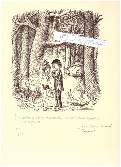 RAYMOND PEYNET (1908-99) französischer Grafiker / Zeichner. Den Weltruhm verdankte er den lyrischen Zeichnungen eines Paares von Verliebten: eines Dichters und seiner Braut.