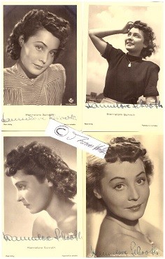 HANNELORE SCHROTH (1922-87) deutsche Schauspielerin, u.a. Unter den Brücken, Taxi-Kitty, Der Hauptmann von Köpenick, Liebling der Götter, Immer dieser Michel; iverheiratet mit Carl Raddatz und in zweiter Ehe mit dem österreichischen Tauchpionier Hans Hass