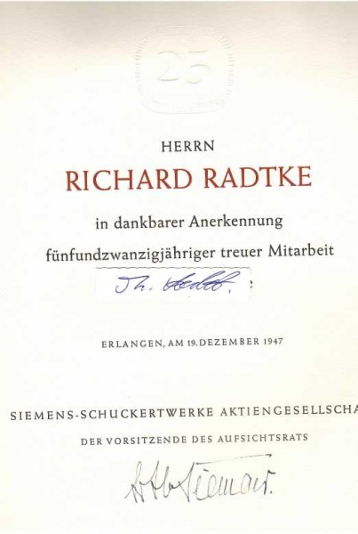 HERMANN VON SIEMENS (1885-1986) Siemens-Chef 1941-56, Wehrwirtschaftsführer, Präsident der Fraunhofer-Gesellschaft