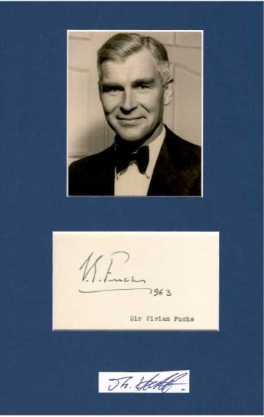 VIVIAN E. FUCHS (Vivian Fuchs,1908-2000) Sir, britischer Polarforscher und Geologe. Er durchquerte als erster die Antarktis und legte dabei 3.440 Kilometer zurück. / FRS, polar explorer and Director of the British Antarctic Survey, 1958-73
