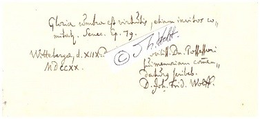 JOHANN FRIEDRICH WOLFF (Daten unbekannt) D., Prediger in Scheibenberg, Stiefbruder von Georg Christian Wolff