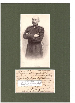 HUGO VON KIRCHBACH (ab 1880 Graf von Kirchbach, 1809-87) preußischer General der Infanterie, Pour le Mérite mit Eichenlaub, Großkreuz des Württembergischen Militärverdienstordens und das Kommandeurkreuz des Militär-Max-Joseph-Ordens, Großkreuz des Roten Adlerordens mit Eichenlaub, Ritter des Schwarzen Adlerordens, Ehrenbürger der Stadt Neumarkt