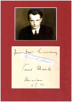 PAUL SCHMITZ (1898–1992) deutscher Dirigent, 1933–51 und erneut 1964–73 Generalmusikdirektor der Oper Leipzig, dazwischen Generalmusikdirektor des Staatsorchesters Kassel / german conductor