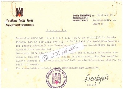 Deutsches Rotes Kreuz (DRK) Schwesternschaft Brandenburg 1939