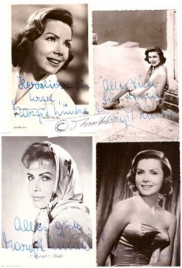 MARGIT NÜNKE (1930-2015) in den 1950er und 1960er Jahren ein bekanntes Fotomodell (Kosmetik, 1955 in Baden-Baden zur Miss Germany gewählt) sowie Schauspielerin, auch Sängerin, über 40 Jahre mit Peter Garden verheiratet