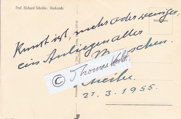 RICHARD SCHEIBE (1879-1964) Professor, deutscher Bildhauer und Medailleur, Goethe-Medaille für Kunst und Wissenschaft, Goethe-Plakette der Stadt Frankfurt am Main, Ehrensenator der Berliner Akademie der Künste (West)