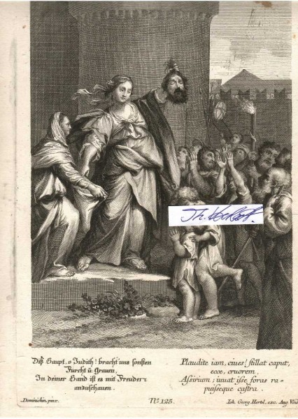 LE DOMINICIN (Domenico Zampieri, dit le Dominiquin, Domenichino en Italie, né le 21 octobre 1581 à Bologne, mort le 15 avril 1641 (à 59 ans) à Naples, est un peintre baroque italien. - Kupferstich um 1750