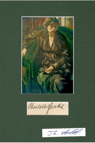 CHARLOTTE JAECKEL (geb. Sommer1894–1950) deutsche Konzertsängerin, verheiratet mit dem bekannten expressionistischen Kunstmalers Willy Jaeckel (1888–1944)