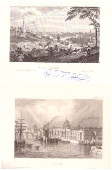 DUBLIN um 1840, irisch Baile Átha Cliath, Hauptstadt, Regierungssitz und die größte Stadt der Republik Irland.