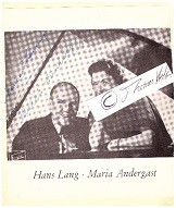 MARIA ANDERGAST (1912-95) deutsch-österreichische Schauspielerin und Sängerin, 1932 von Luis Trenker für die Leinwand entdeckt, 1936 heiratete sie den Regisseur Heinz Helbig, als Sängerin bekannt durch die Hans Lang-Schlager MARIANDL und DU BIST DIE ROSE VOM WÖRTHERSEE