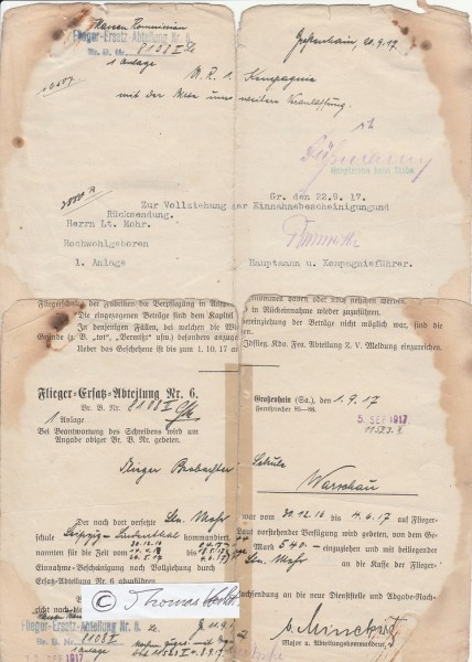 HORST BENNO ADOLF VON MINCKWITZ (1877-1955) sächsischer Offizier, Oberstleutnant, Militärflieger im 1. Weltkrieg, maßgeblich am Aufbau der Fliegertruppen in Sachsen