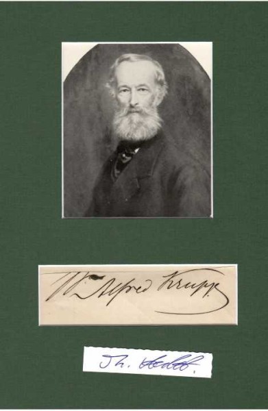 ALFRED KRUPP (1812-87) deutscher Industrieller und Erfinder aus der Familie Krupp. Er baute die von seinem Vater Friedrich Krupp gegründete Kruppsche Gussstahlfabrik, die heute in der ThyssenKrupp AG aufgegangen ist, zum damals größten Industrieunternehmen Europas aus.