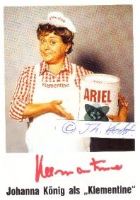 JOHANNA KÖNIG (1921-2009) deutsche Schauspielerin, später berühmte Werbe-Ikone als Klementine (Ariel-Werbung), Tänzerin