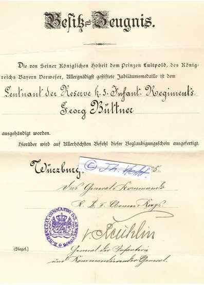 THEOPHIL FREIHERR REICHLIN VON MELDEGG (1846-1910) General der Infanterie, 1895-1901 bayerischer Militärbevollmächtigter in Berlin und zum Bundesrat, kommandierender Genereal II. Armeekorps