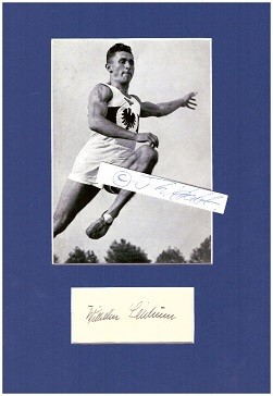 WILHELM LEICHUM (1911-41 bei Gorki, Sowjetunion gefallen) deutscher Leichtathlet, der in den 1930er Jahren zweimal Europameister im Weitsprung wurde sowie 1936 bei den Olympischen Spielen die Bronzemedaille im 4-mal-100-Meter-Staffellauf gewann