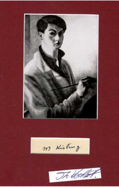 MOISE KISLING ( Moïse Kisling, 1891-1953) französischer Maler polnisch-jüdischer Herkunft. Kisling lebte und arbeitete im Viertel Montparnasse, wo er in der Künstlersiedlung La Ruche verkehrte. Er war mit vielen seiner Zeitgenossen befreundet, einschließlich seinem Nachbarn Amedeo Modigliani, der ihn 1916 malte (heute im Musée d’art moderne de la Ville de Paris).