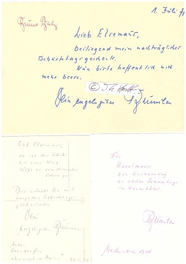 BRUNO BALZ (1902-88) deutscher Text- und Schlagerdichter, der insbesondere Texte für zahlreiche bekannte Hits des deutschen Films schrieb, er engagierte sich in der Homosexuellenbewegung und war Verfolgter des NS-Regimes.