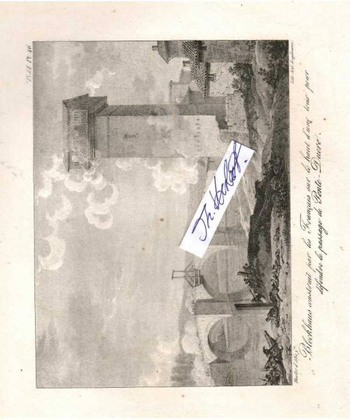 Louis Albert Guislain Bacler d'Albe (Baron) 1761-1824, Baron de l’empire, französischer Militärtopograph und Landschaftsmaler. Als Leiter der Kartographieeinheit der französischen Armee und Mitglied im Generalstab begleitete er Napoleon Bonaparte auf allen seinen Feldzügen durch Europa. Er schuf großdimensionierte Kartenwerke mit hoher Genauigkeit, auf deren Grundlage die Truppenbewegungen dargestellt und geplant wurden. Als Künstler schuf er über 500 Bildwerke mit idyllischen Landschaftsansichten oder heroisierenden Schlachtendarstellungen.