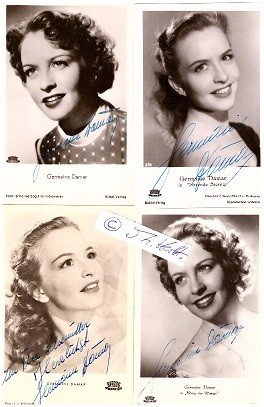 GERMAINE DAMAR (Germaine Haeck, später Germaine Haeck Toporow, 1929) luxemburgische Schauspielerin und Akrobatikkünstlerin, zeitweiliger Künstlername Ria Poncelet