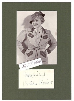 GRETHE WEISER (1903-70) deutsche Bühnen- und Filmschauspielerin, Kabarettistin, Chansonsängerin