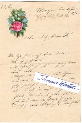 TANTE EMMY (Emmy Giehrl, 1837-1915) deutsche Schriftstellerin, bayrische Jugend- und Volksschriftstellerin, Tochter von Joseph von Aschenbrenner, eines bayerischen Finanzministers. Sie erhielt u.a. die Goldene Medaille für Kunst und Wissenschaft durch König Ludwig II. (Bayern) Segenswünsche von Papst Pius X. zum 75. Geburtstag.