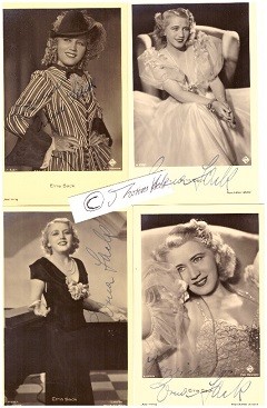 ERNA SACK (1897-1972) deutsche Kammersängerin (Sopran, erreichte extreme Höhen, das viergestrichene C ) und Schauspielerin, Hauptrolle in der Operettenverfilmung Nanon an der Seite von Johannes Heesters, Blumen aus Nizza