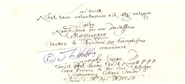 JOHANN RUDOLPH ENGAU (1708-55) deutscher Rechtswissenschaftler, 1740 ordentlicher Professor, sowie Beisitzer des Schöppenstuhls in Jena, 1746 wurde er Professor der Novellen und des Kodex sowie damit verbunden Senior der Juristenfakultät, 1748 ernannte man ihn zum Hofrat von Sachsen-Weimar