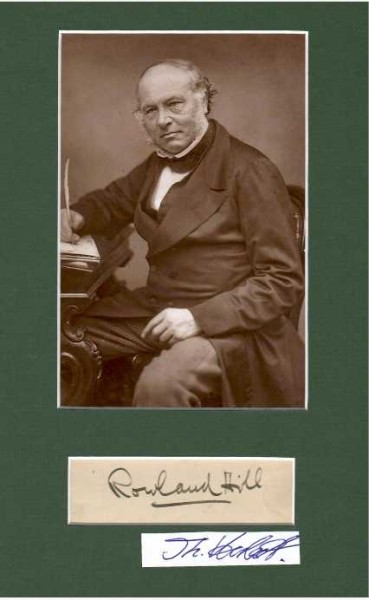 ROWLAND HILL (1795-1879), KCB, FRS; SIR, Reformator des englischen Postwesens, er gilt als VATER DER BRIEFMARKE / English teacher, inventor and social reformer. He campaigned for a comprehensive reform of the postal system, based on the concept of Uniform Penny Post and his solution of pre-payment, facilitating the safe, speedy and cheap transfer of letters.