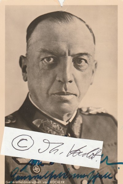 GEORG VON KÜCHLER (1881-1968) dt. Generalfeldmarschall, Oberbefehlshaber von Armeen und Heeresgruppen sowie Ehrenritter des Johanniterordens, Ritterkreuz des Eisernen Kreuzes mit Eichenlaub